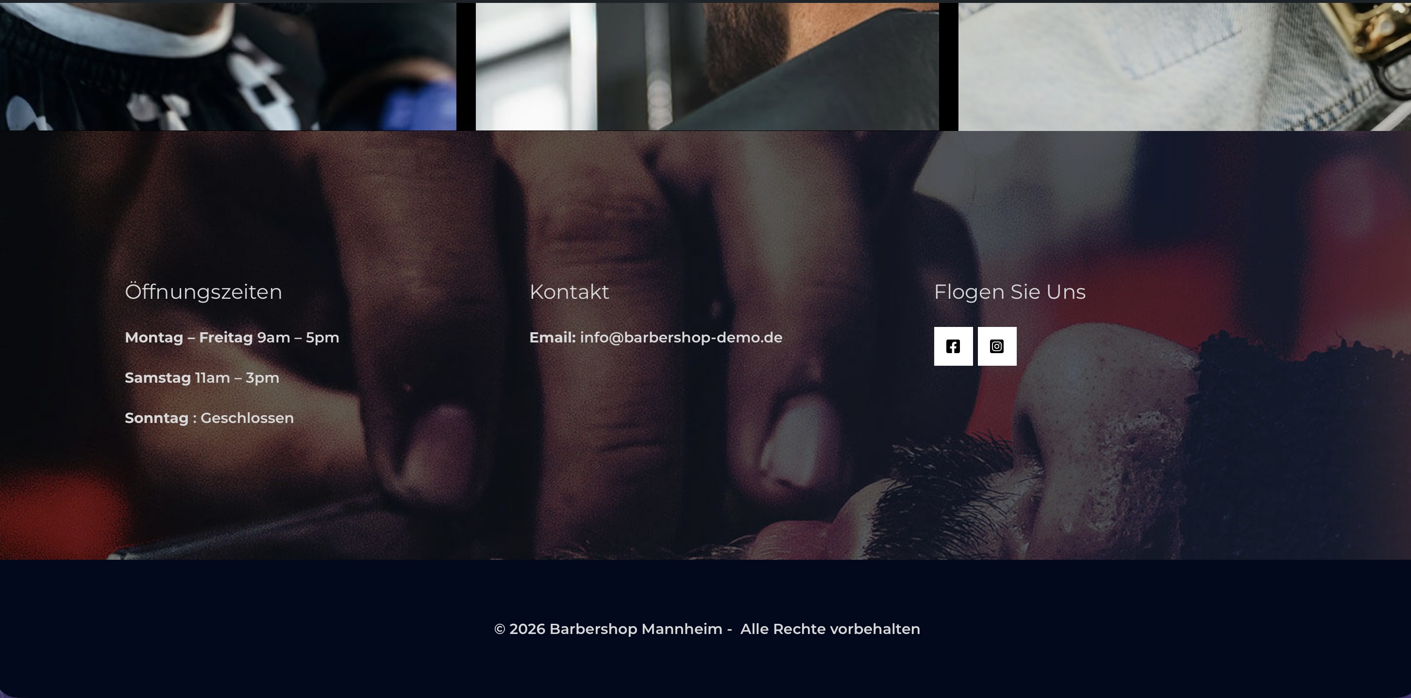 Barbershop Website Footer
